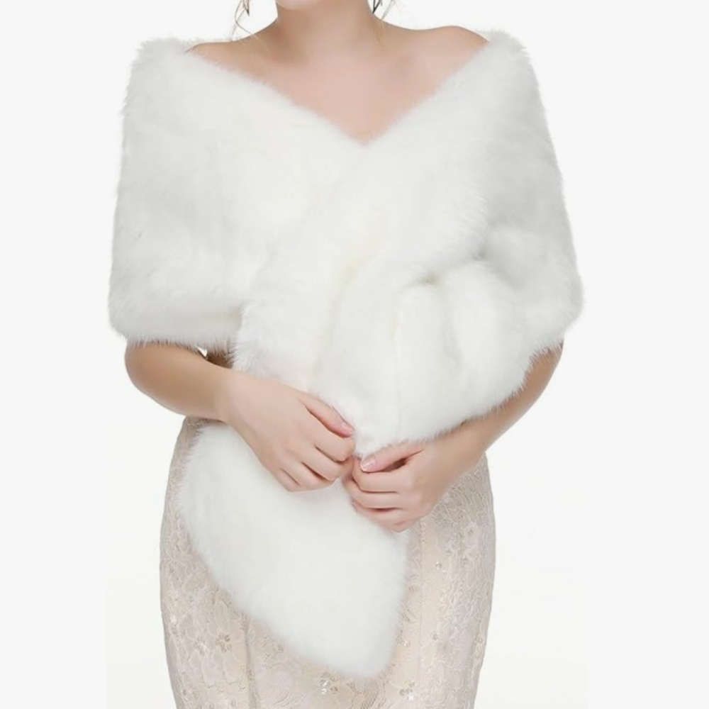 Faux fur shawl